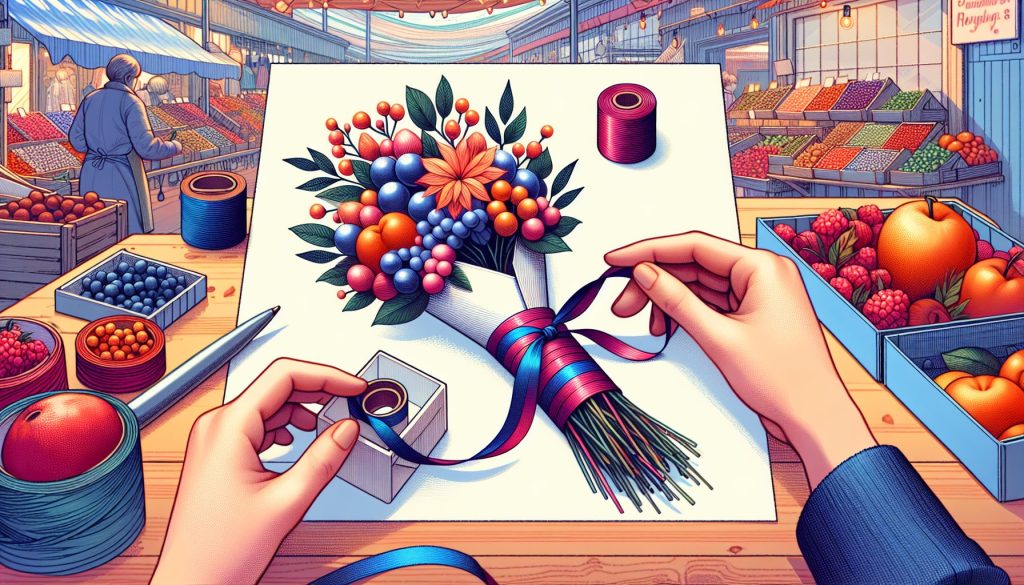 Где букет с ягодами: подобрать ленту в прозрачный конверт, для маркетплейса, с потайной запиской