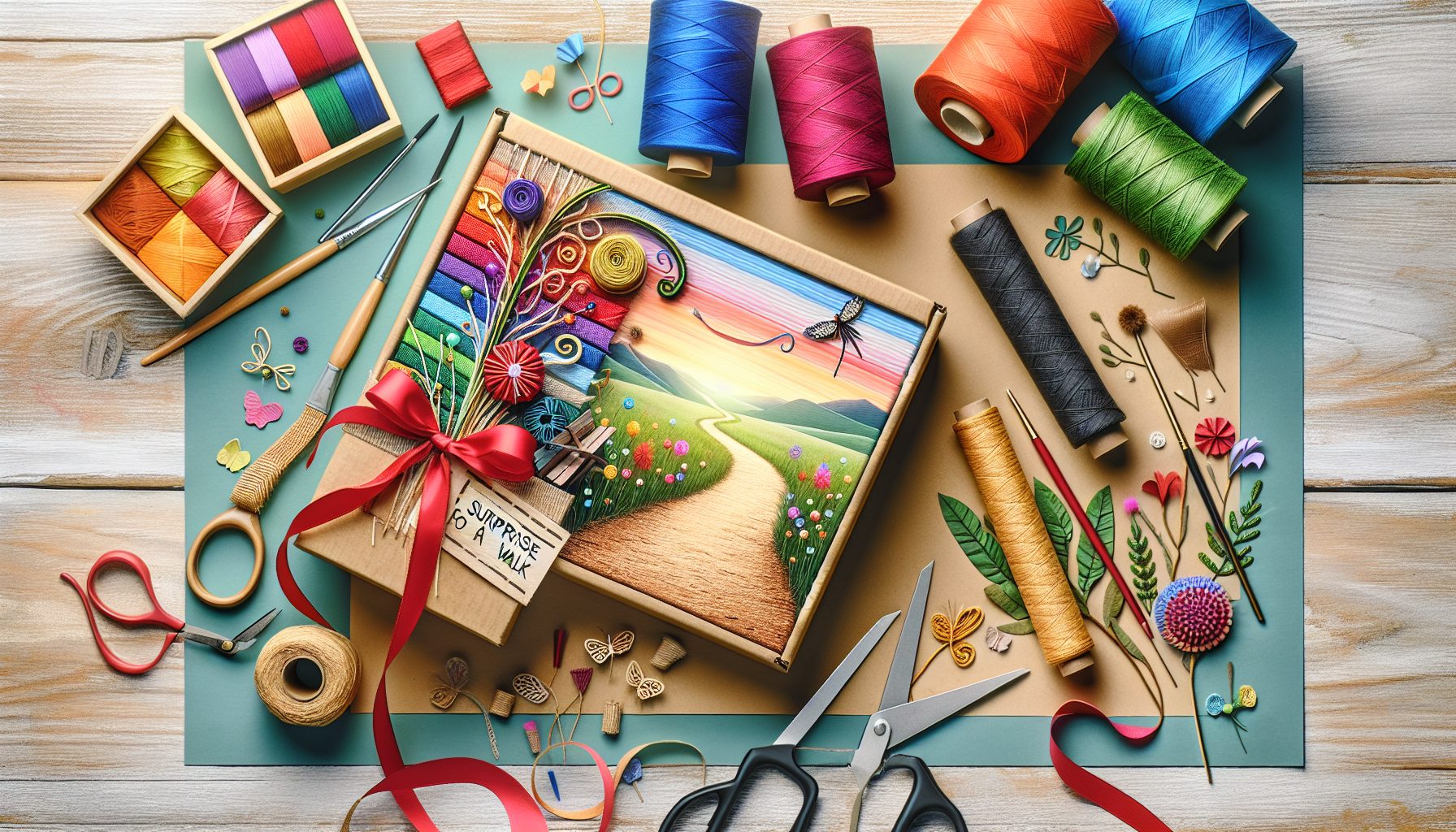 Как я вообще дошел до идеи прошить ленту коробку-сюрприз на рафию