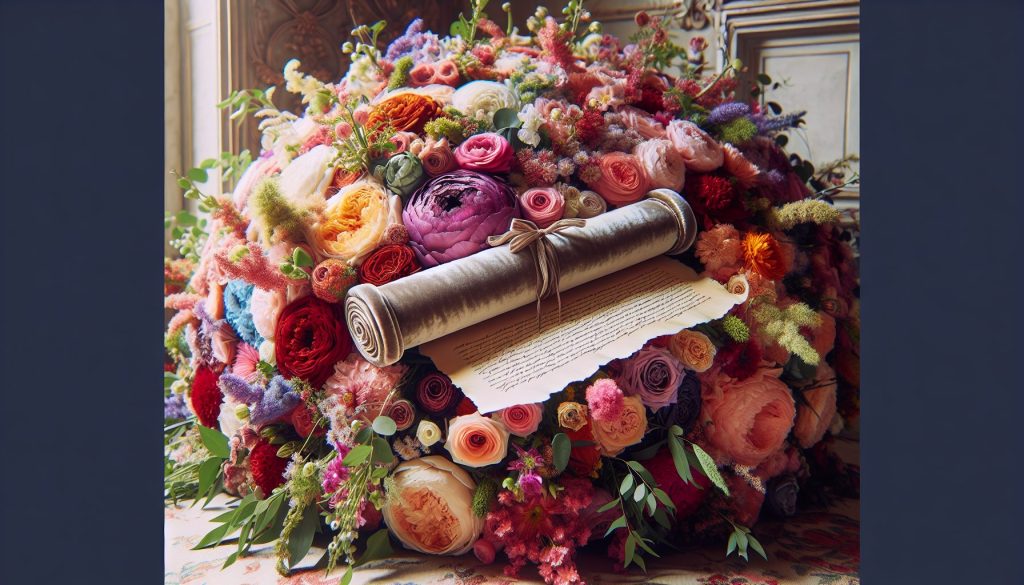 Практика гигантский букет: свернуть свиток в бархат, для свадьбы, с потайной запиской