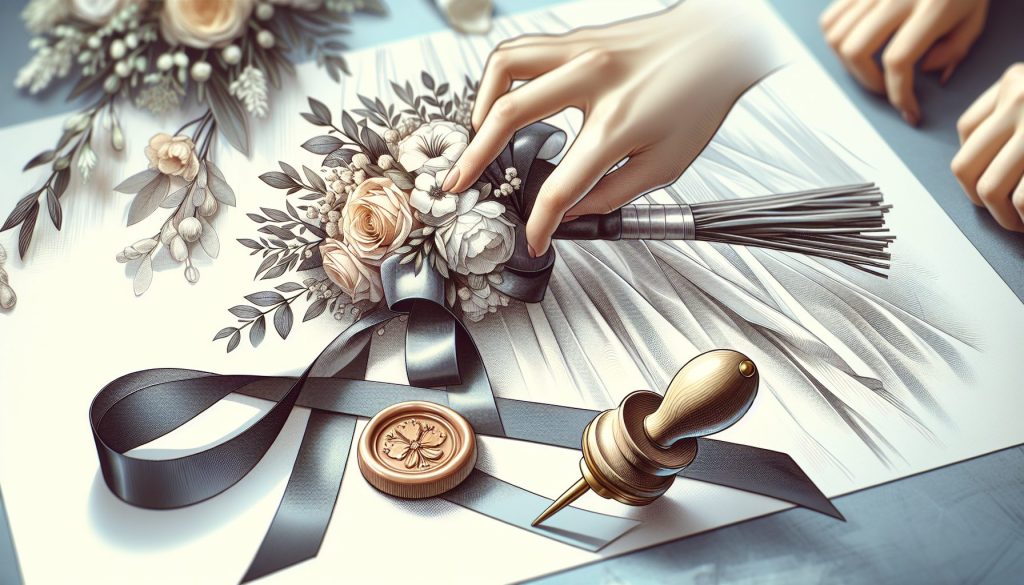 FAQ: Сделать конверт моно-букет в атласную ленту для свадьбы — с восковой печатью