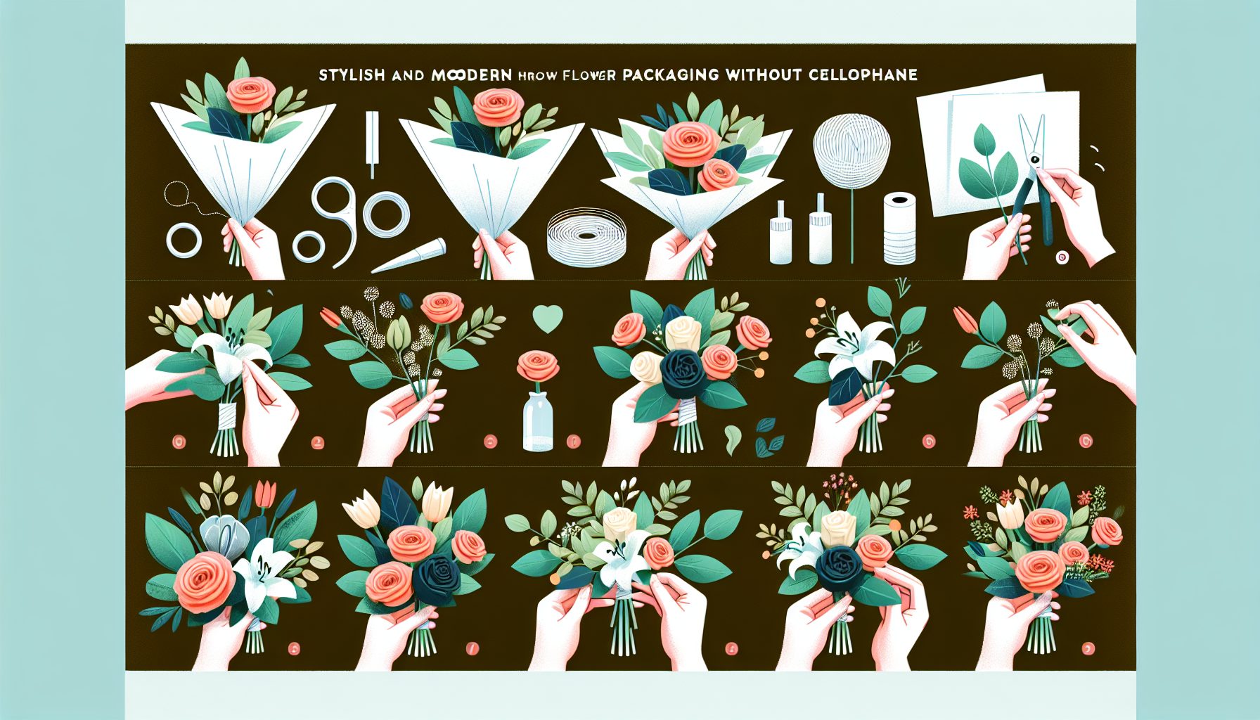 Мини-инструкция по сборке букета без целлофана