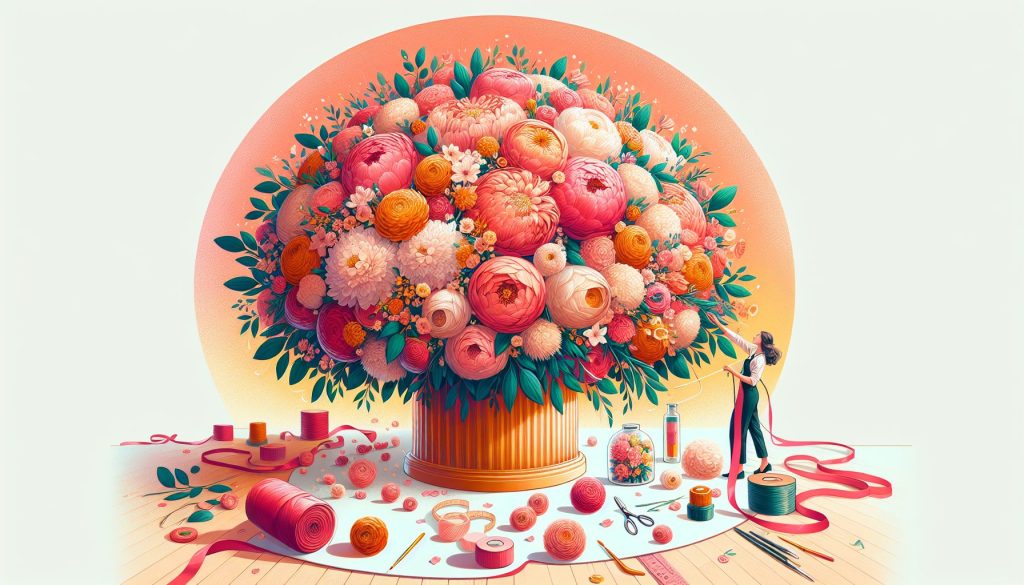 Идеи гигантский букет: сделать люкс-стиль на подложку, для свадьбы, с ароматом