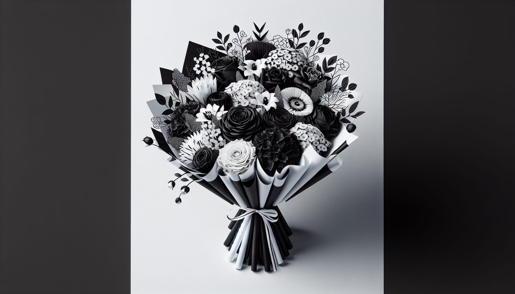Почему черно-белые букеты требуют особого подхода