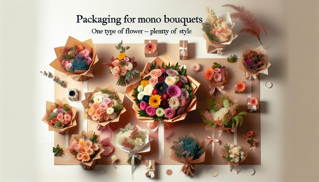 Упаковка для монобукета: один вид цветов — много стиля