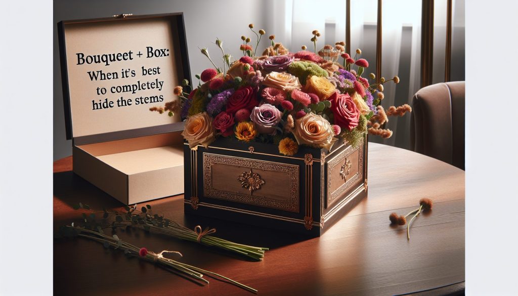 Букет + коробка: когда лучше спрятать стебли совсем