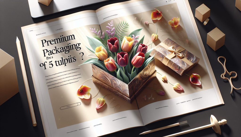 Премиальная упаковка для букета из 5 тюльпанов: можно ли так?