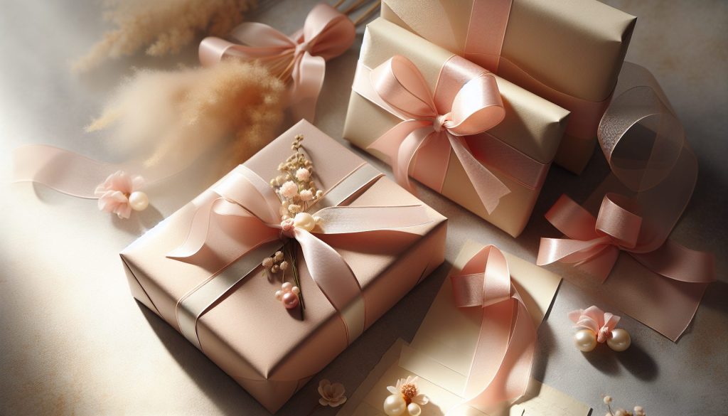 Пастельная бумага и нюдовые ленты: упаковка для нежных признаний