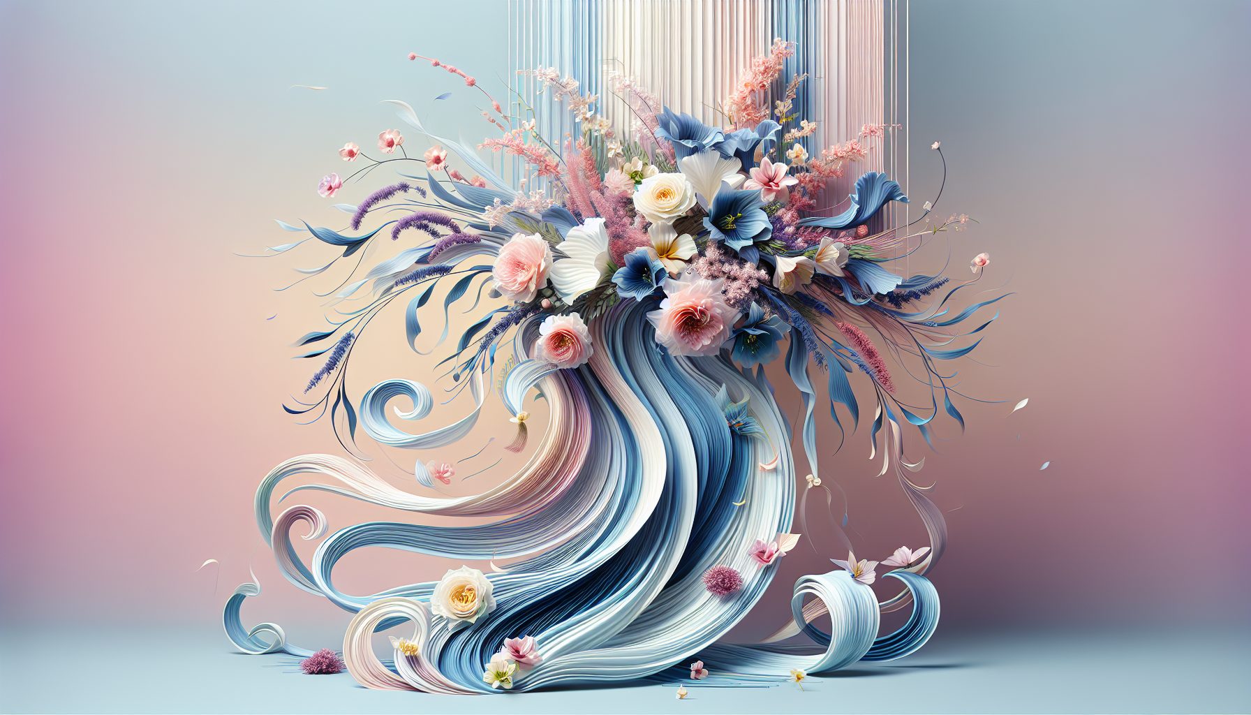 Каскадный букет: динамика и движение