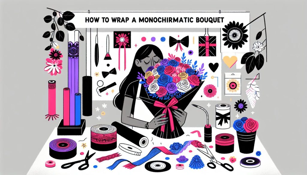 Как упаковать букет в одном цвете так, чтобы он не был скучным