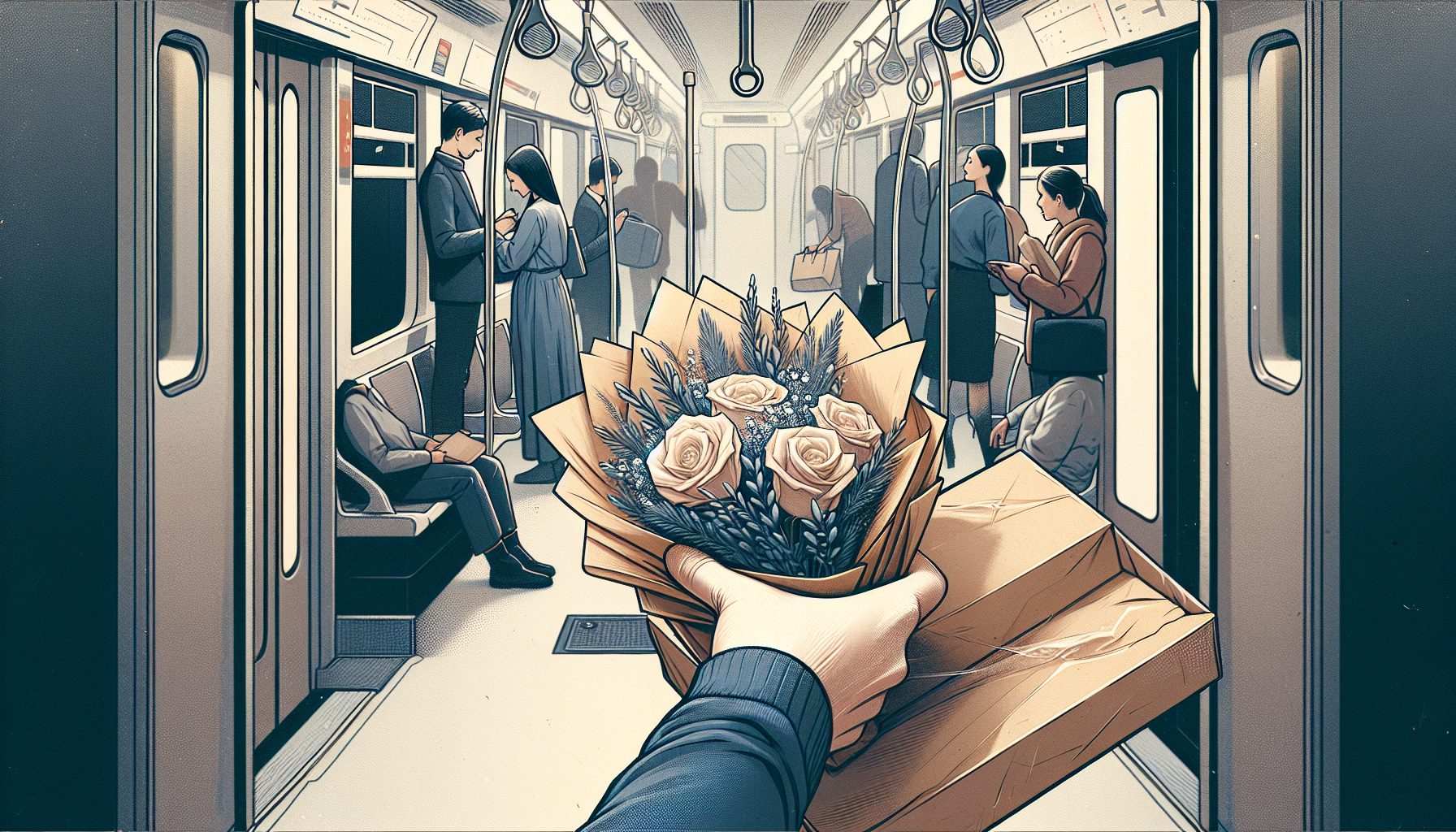 Как зафиксировать букет для дороги