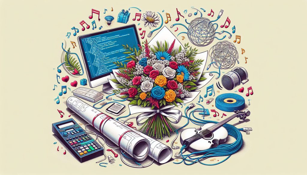 Как упаковать букет для мужчины-архитектора, программиста, музыканта